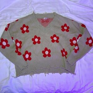 Floral Knit Sweater